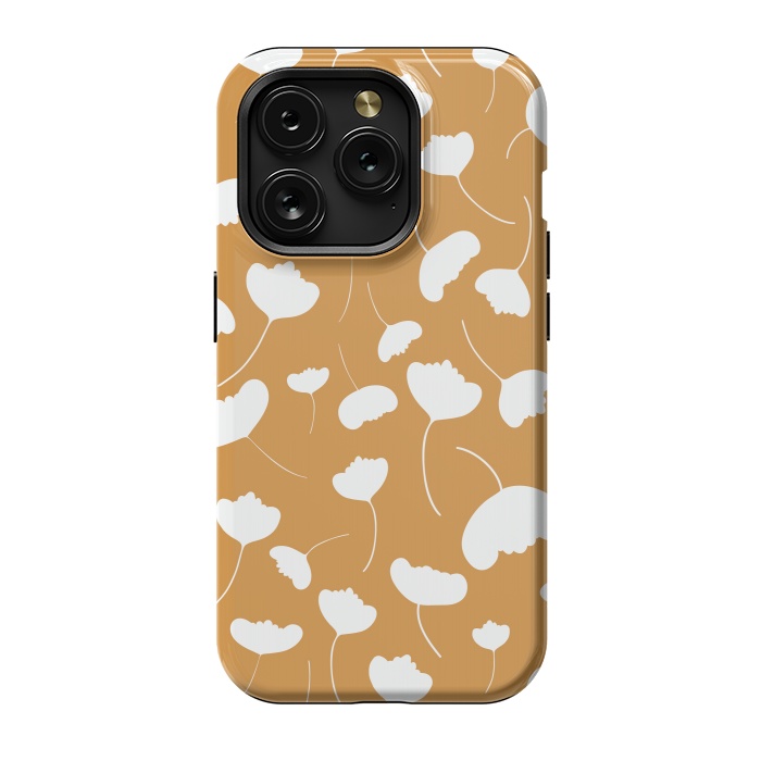 iPhone 15 Pro StrongFit Fan Flowers on Mustard by Paula Ohreen