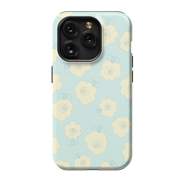 iPhone 15 Pro StrongFit Blue Fluffy Flowers by Paula Ohreen
