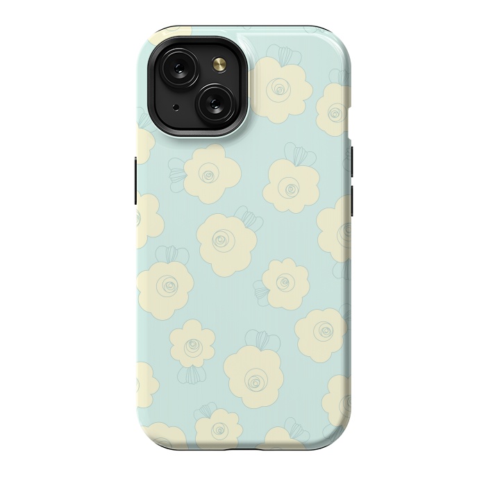 iPhone 15 StrongFit Blue Fluffy Flowers by Paula Ohreen