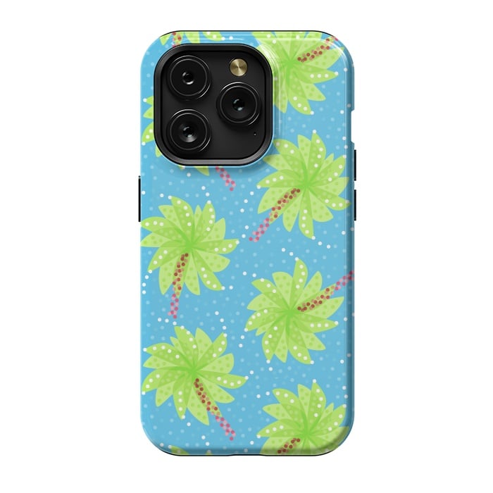 iPhone 15 Pro StrongFit Abstract Flower-like Palm Trees Pattern by Boriana Giormova