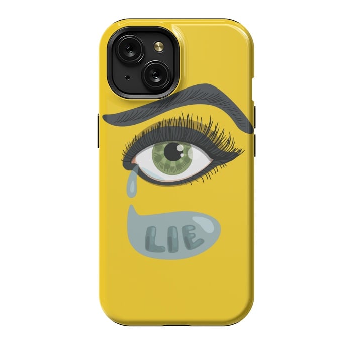 iPhone 15 StrongFit Green Lying Eye With Teardrop by Boriana Giormova