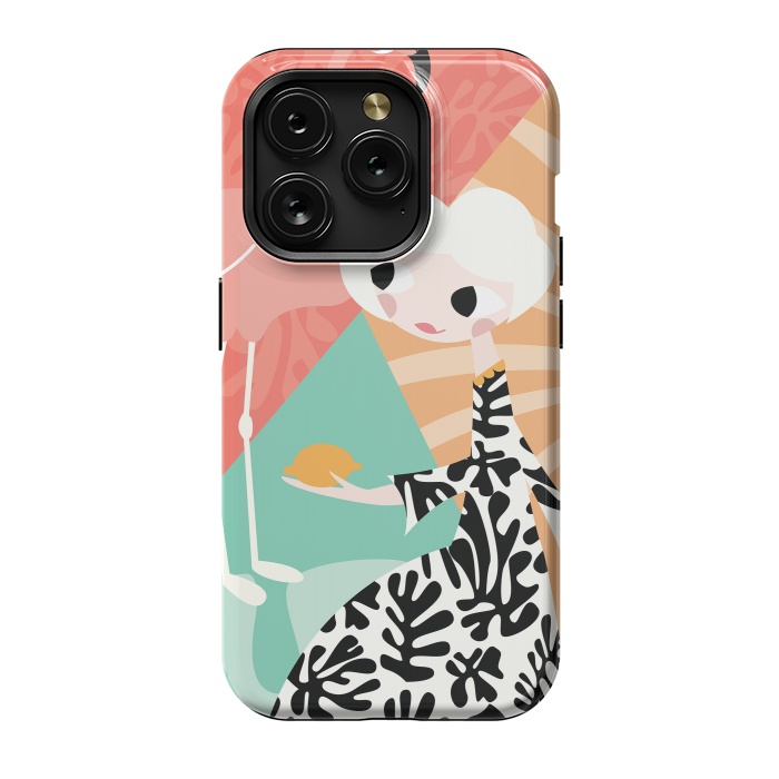 iPhone 15 Pro StrongFit Girl and flamingo 003 by Jelena Obradovic