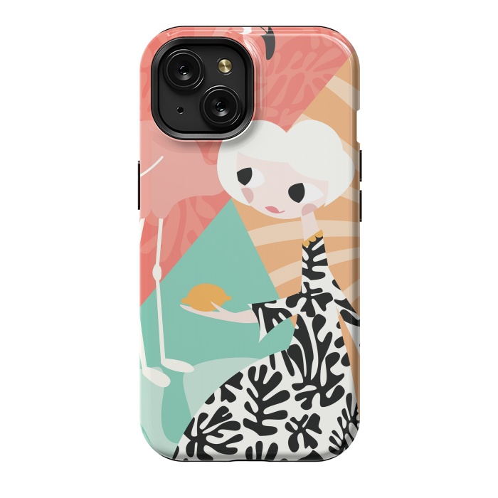 iPhone 15 StrongFit Girl and flamingo 003 by Jelena Obradovic