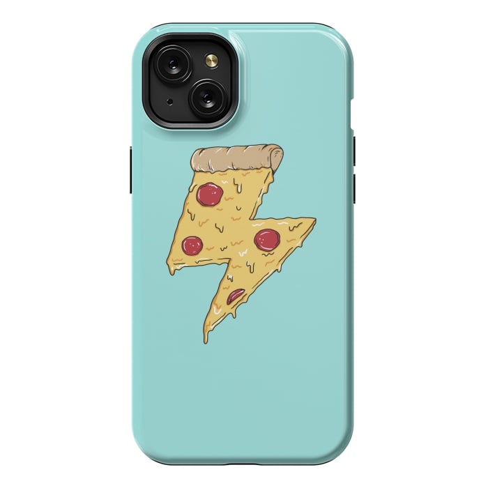iPhone 15 Plus StrongFit Pizza power green by Coffee Man