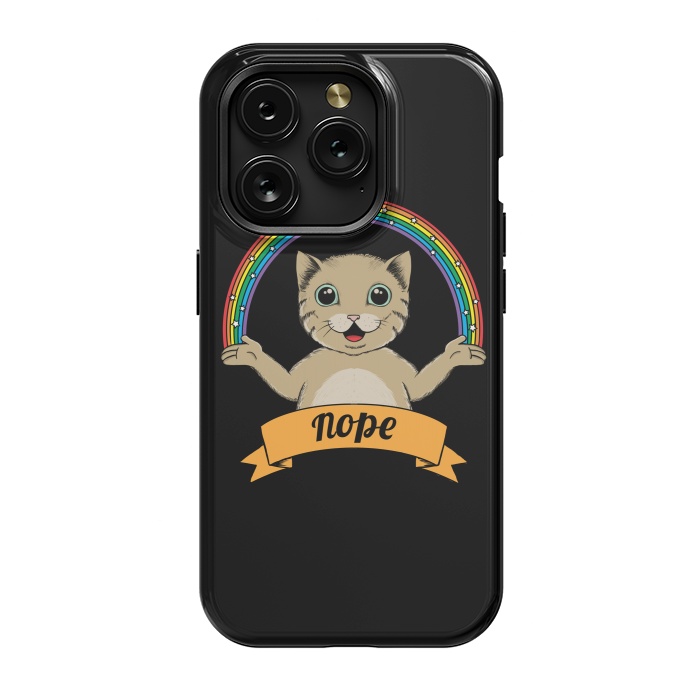 iPhone 15 Pro StrongFit Cat nope Black by Coffee Man