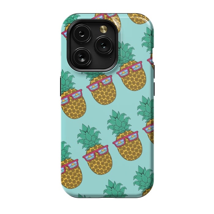 iPhone 15 Pro StrongFit Floral Pineapple pattern by Coffee Man