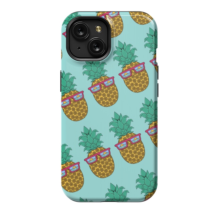 iPhone 15 StrongFit Floral Pineapple pattern by Coffee Man