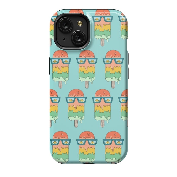 iPhone 15 StrongFit Hot Ice Cream pattern green by Coffee Man