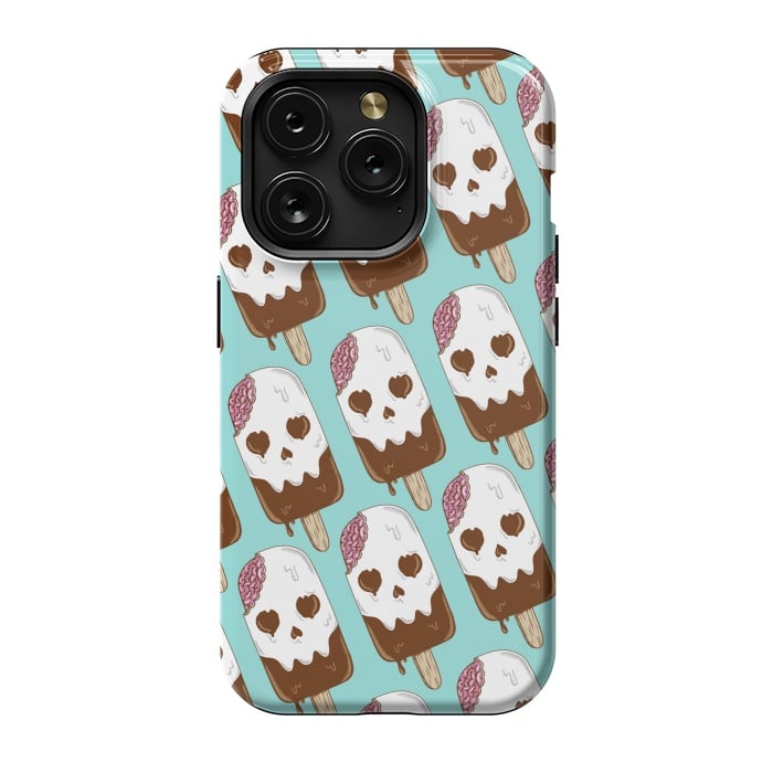 iPhone 15 Pro StrongFit Skull Ice Cream Pattern by Coffee Man