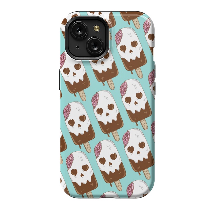 iPhone 15 StrongFit Skull Ice Cream Pattern by Coffee Man