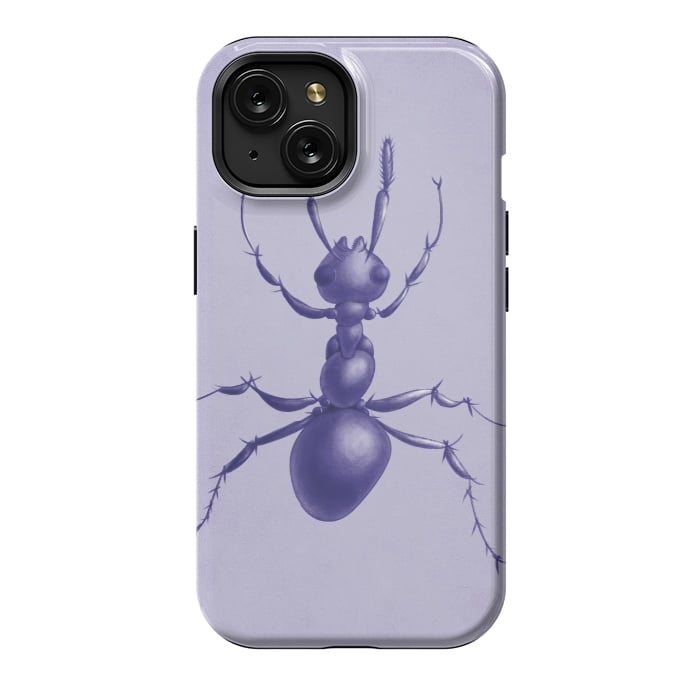 iPhone 15 StrongFit Purple ant drawing by Boriana Giormova