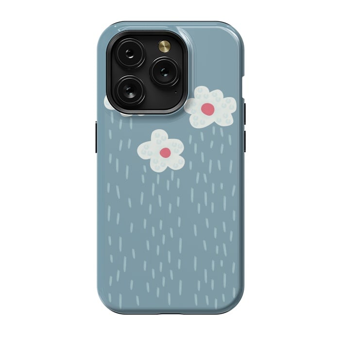 iPhone 15 Pro StrongFit Beautiful Decorative Flowery Rain Clouds by Boriana Giormova
