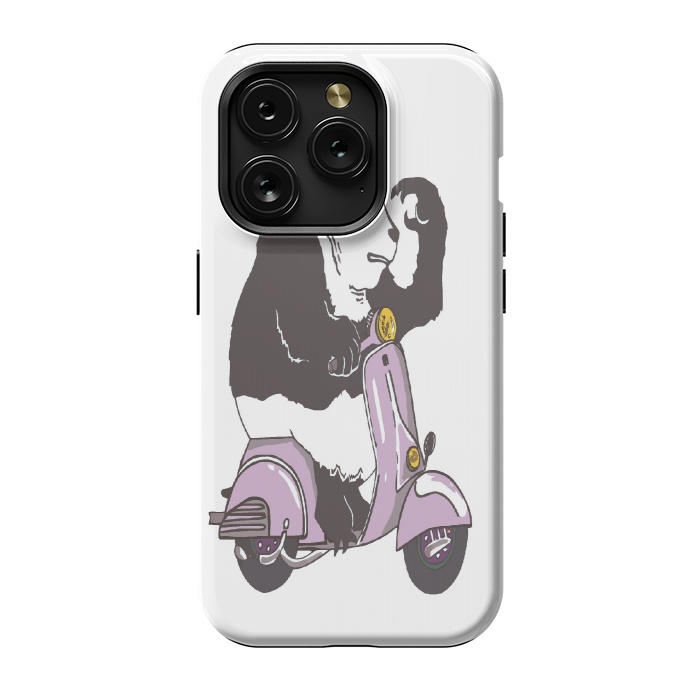 iPhone 15 Pro StrongFit The Panda biker by Varo Lojo