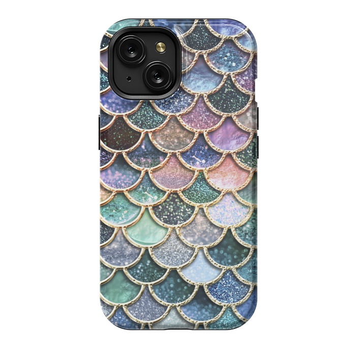 iPhone 15 StrongFit Multicolor Metal Mermaid Scales by  Utart