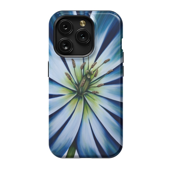 iPhone 15 Pro StrongFit Blue Tulip Flower by Denise Cassidy Wood