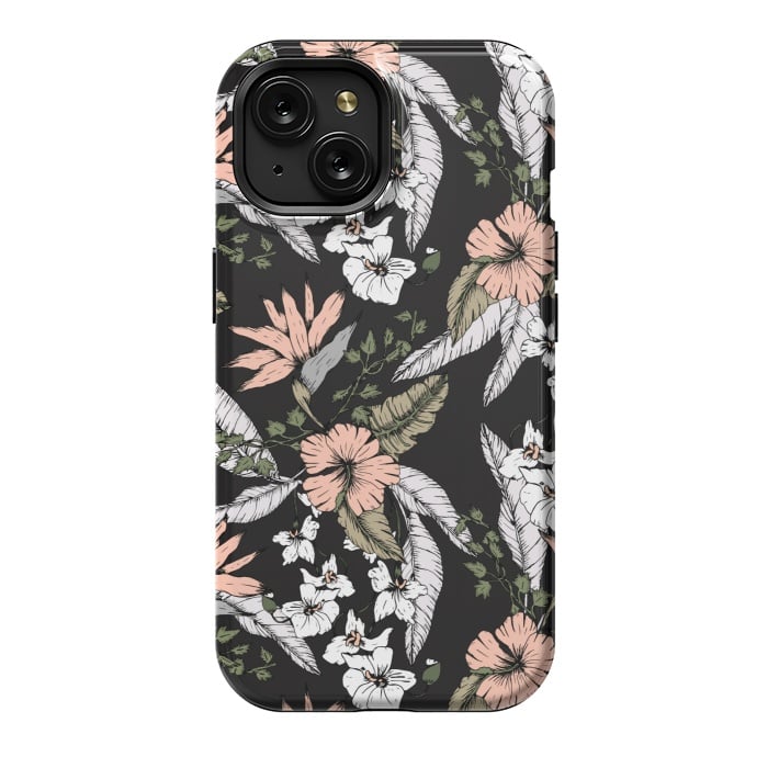 iPhone 15 StrongFit Exotic flowering dark by Mmartabc