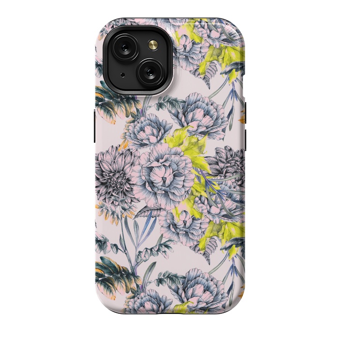 iPhone 15 StrongFit Flowering blooming in pink by Mmartabc