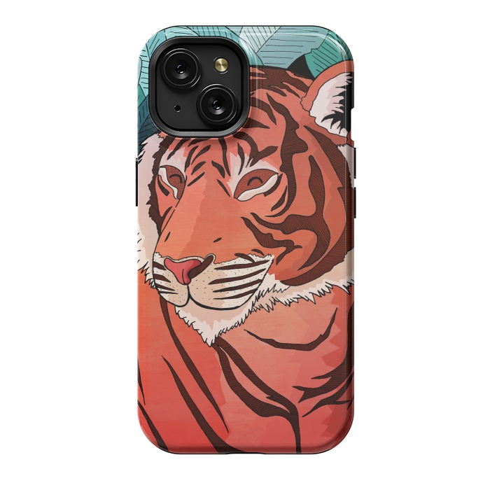 iPhone 15 StrongFit Tiger in the jungle  by Steve Wade (Swade)
