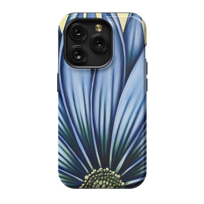 iPhone 15 Pro StrongFit Blue Daisy by Denise Cassidy Wood
