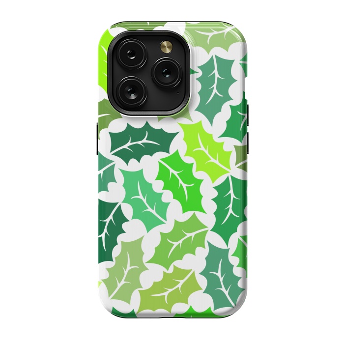iPhone 15 Pro StrongFit Green Leaves Pattern by Dhruv Narelia