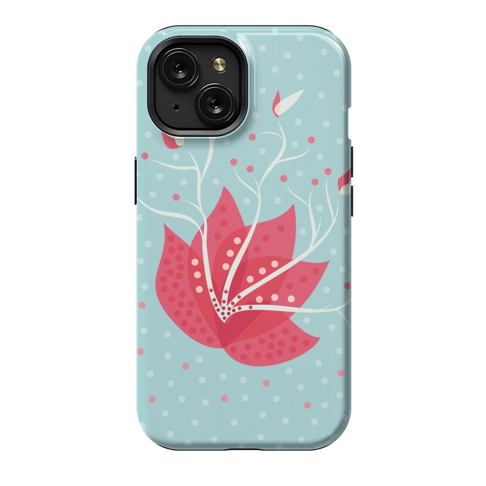iPhone 15 StrongFit Exotic Pink Winter Flower by Boriana Giormova