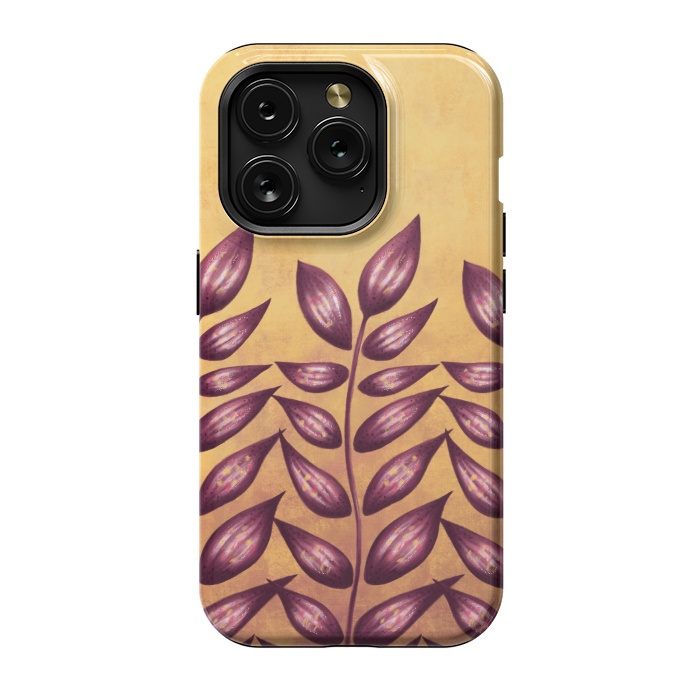 iPhone 15 Pro StrongFit Abstract Plant With Purple Leaves by Boriana Giormova