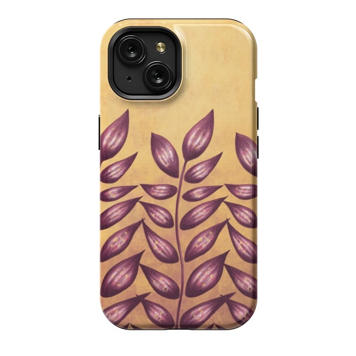 iPhone 15 StrongFit Abstract Plant With Purple Leaves by Boriana Giormova