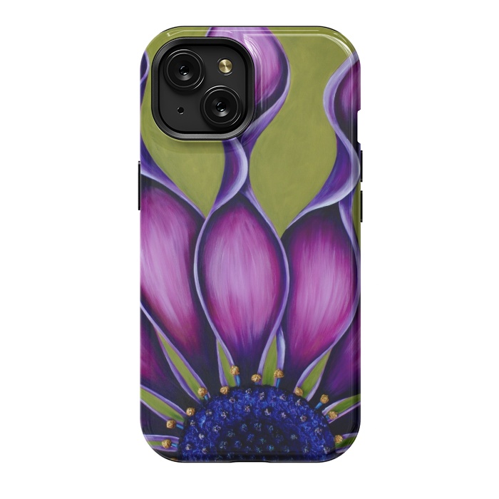 iPhone 15 StrongFit Purple African Daisy by Denise Cassidy Wood