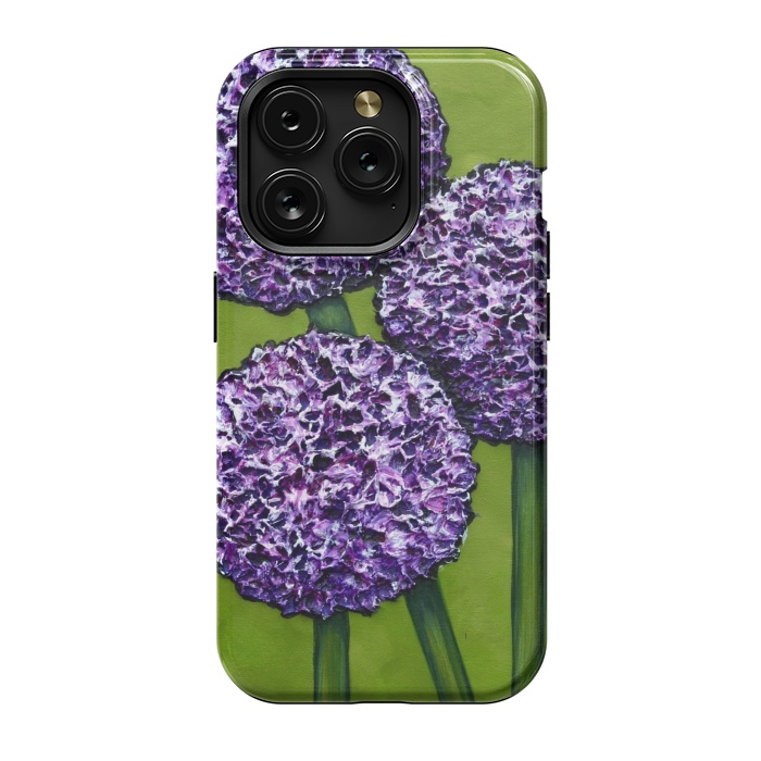 iPhone 15 Pro StrongFit Purple Allium by Denise Cassidy Wood