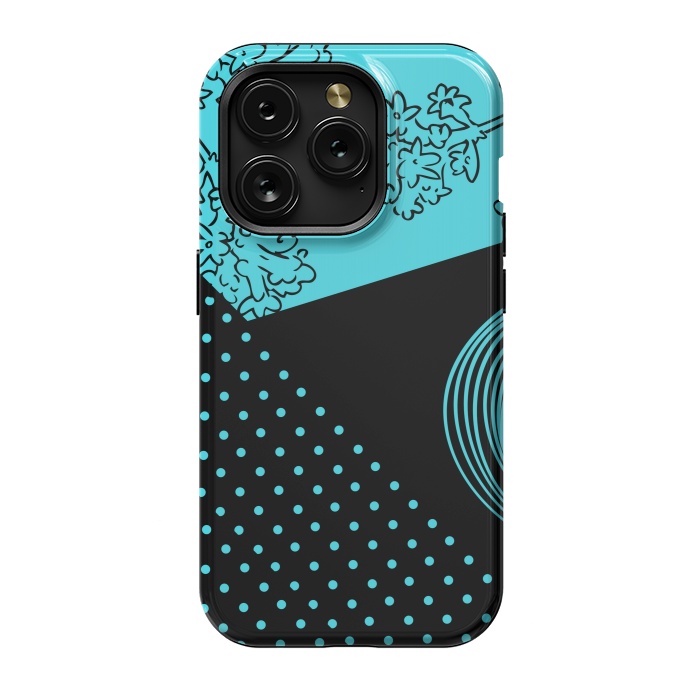 iPhone 15 Pro StrongFit blue floral pattern by MALLIKA