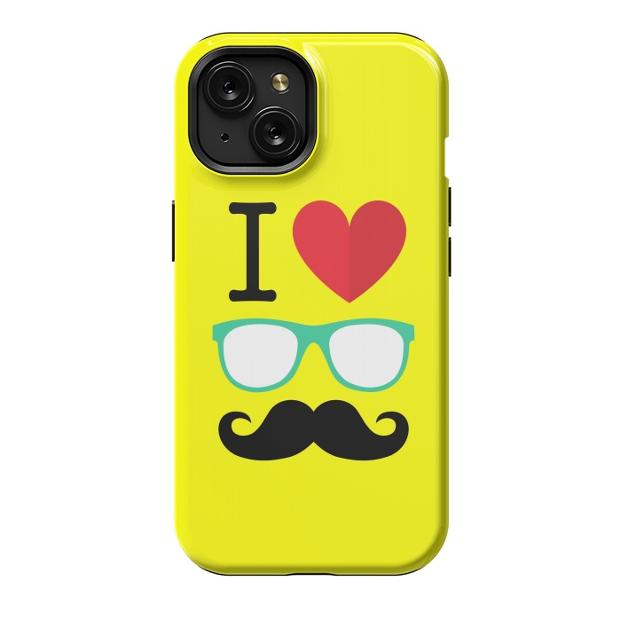 iPhone 15 StrongFit I Love Moustache by Dhruv Narelia