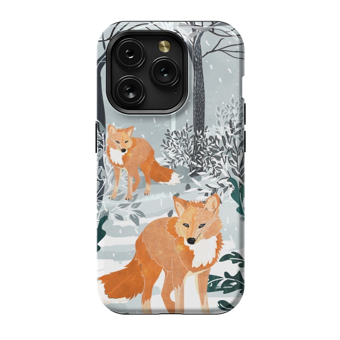iPhone 15 Pro StrongFit Fox Snow Walk by Uma Prabhakar Gokhale