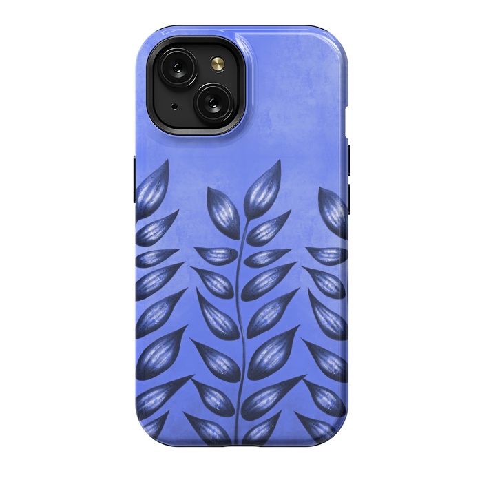iPhone 15 StrongFit Beautiful Decorative Blue Plant With Pointy Leaves by Boriana Giormova
