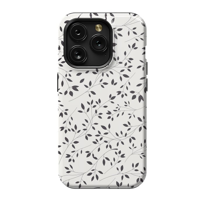 iPhone 15 Pro StrongFit Delicate Floral B&W by Jelena Obradovic