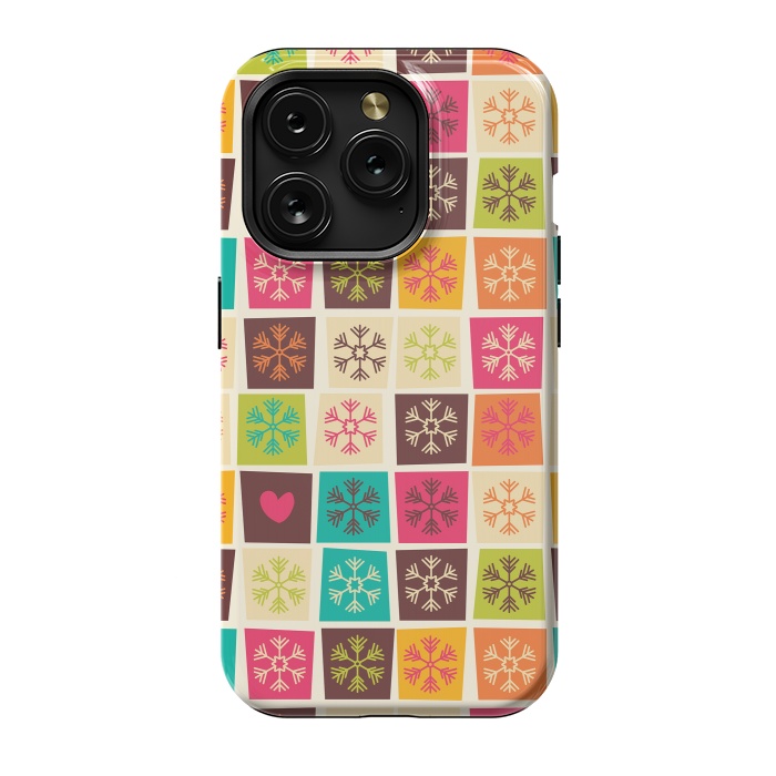 iPhone 15 Pro StrongFit Snowflakes and Hearts by Jelena Obradovic