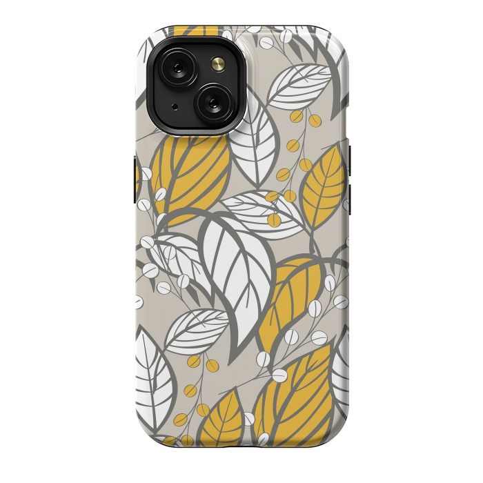 iPhone 15 StrongFit Romantic Floral Beige by Jelena Obradovic
