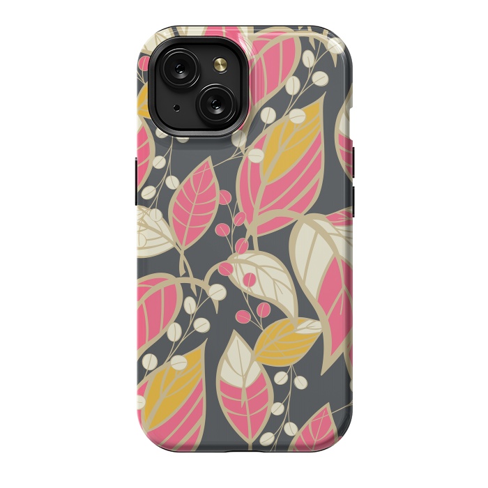 iPhone 15 StrongFit Romantic Floral Dark by Jelena Obradovic