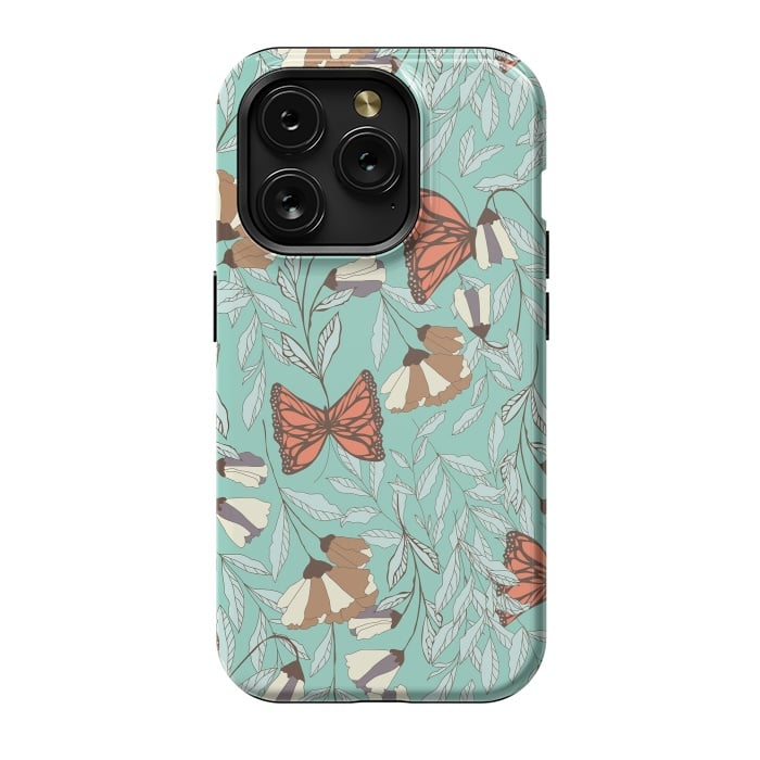 iPhone 15 Pro StrongFit Romantic Butterflies Blue by Jelena Obradovic