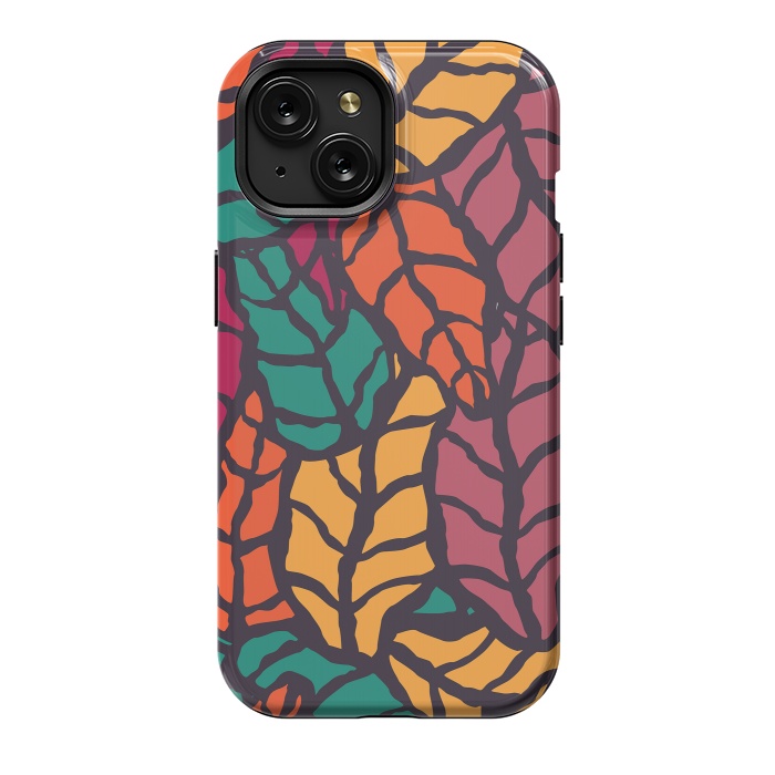 iPhone 15 StrongFit Vibrant Leaves by Jelena Obradovic