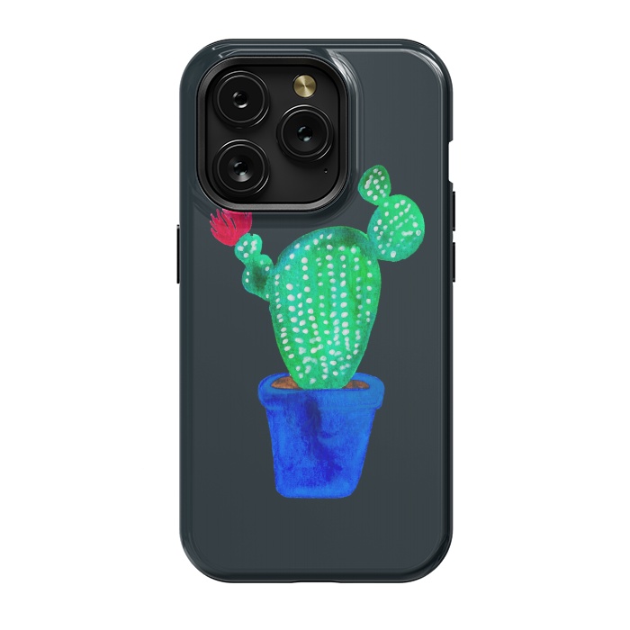 iPhone 15 Pro StrongFit Red Flower Cactus by Amaya Brydon
