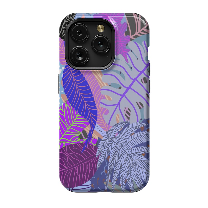 iPhone 15 Pro StrongFit Ultraviolet Faded Nature Leaves by Notsniw
