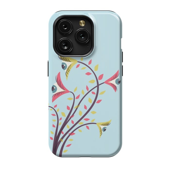 iPhone 15 Pro StrongFit Weird Colorful Watching Eyes Flowers by Boriana Giormova