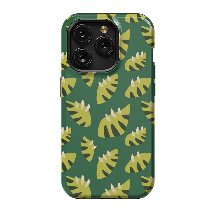 iPhone 15 Pro StrongFit Clawed Abstract Green Leaf Pattern by Boriana Giormova