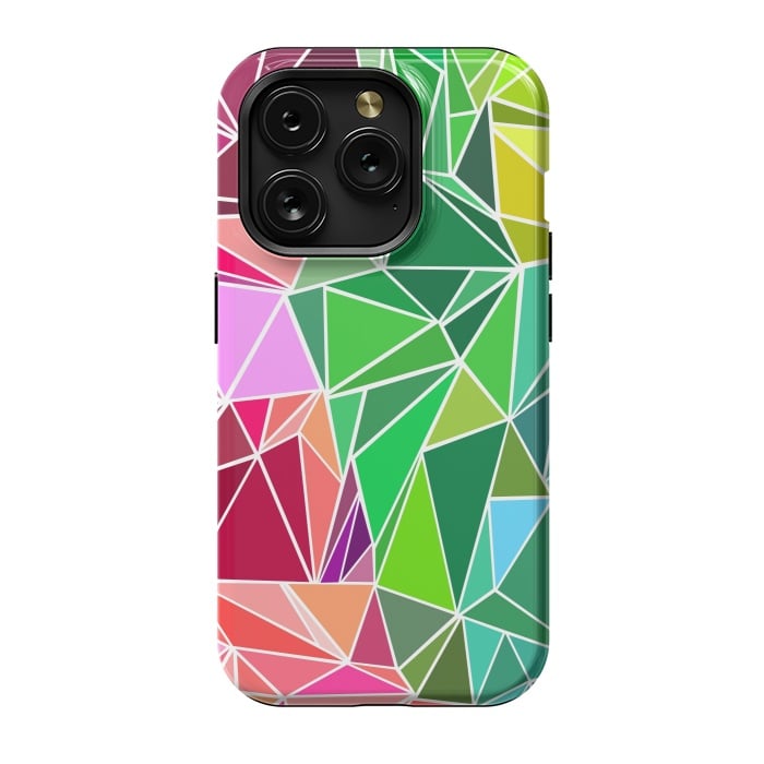 iPhone 15 Pro StrongFit Polygonal colorful pattern by Dhruv Narelia