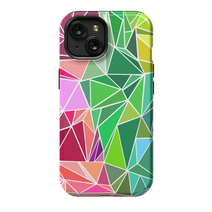 iPhone 15 StrongFit Polygonal colorful pattern by Dhruv Narelia