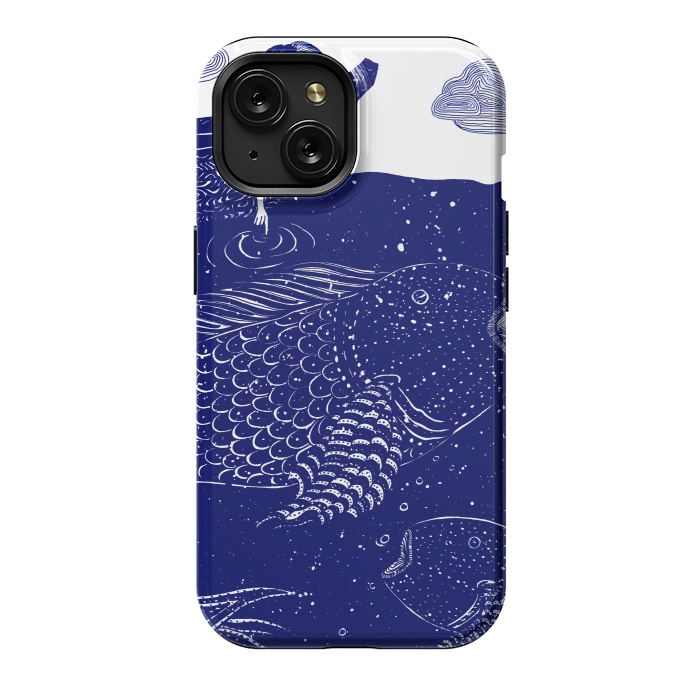 iPhone 15 StrongFit The Blue Shimmering Sea Lights by ECMazur 