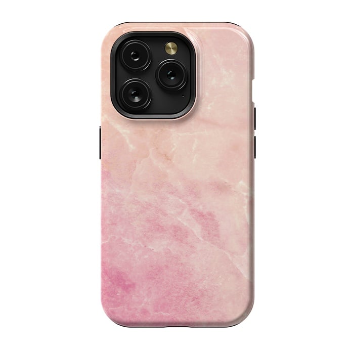 iPhone 15 Pro StrongFit Peach pink marble by Oana 