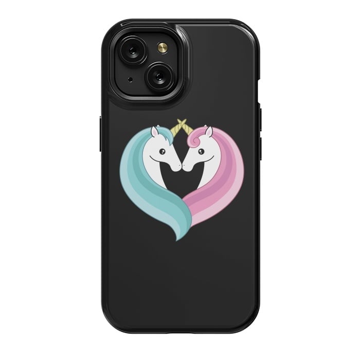 iPhone 15 StrongFit Unicorn heart by Laura Nagel