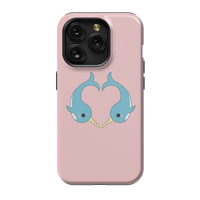 iPhone 15 Pro StrongFit Narwhal heart by Laura Nagel