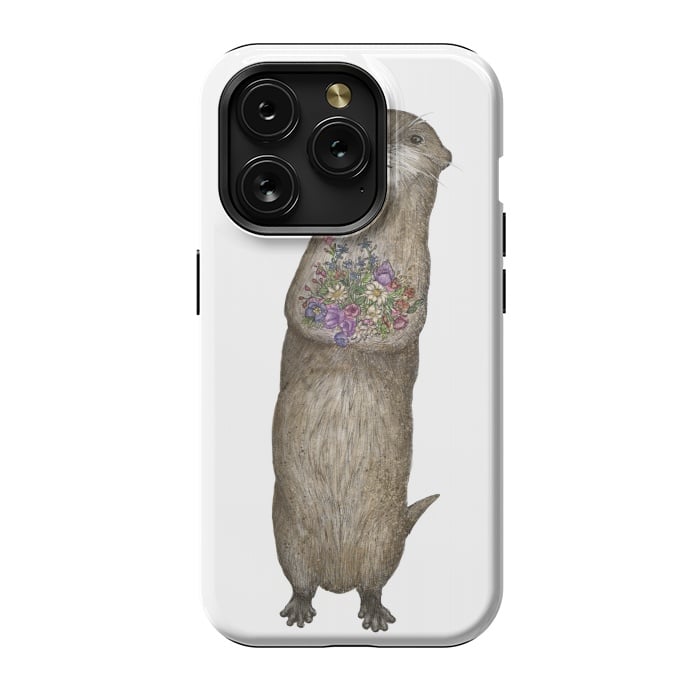 iPhone 15 Pro StrongFit Otter and Flowers by ECMazur 
